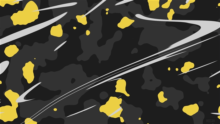 Yellow Color Splash Black Abstract