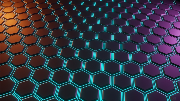 Glowing Hexagon Tiles 4K