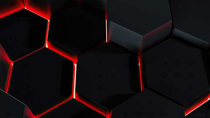 Abstract 3D Hexagonal Lava Polygon 4K
