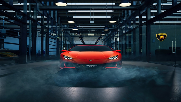 Orange Lamborghini Huracan Berlin 4K
