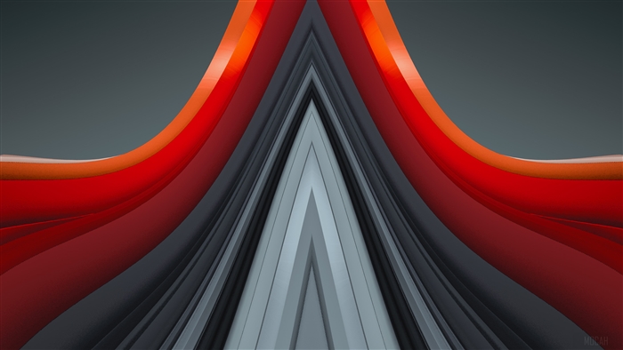 Abstract 3D Red and Gray Triangle 4K