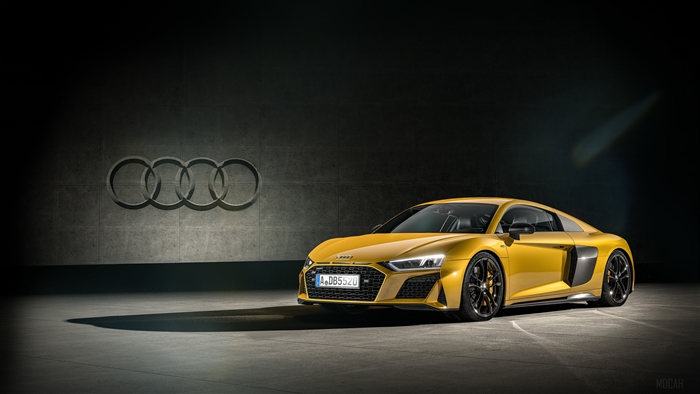Yellow Audi R8 4K