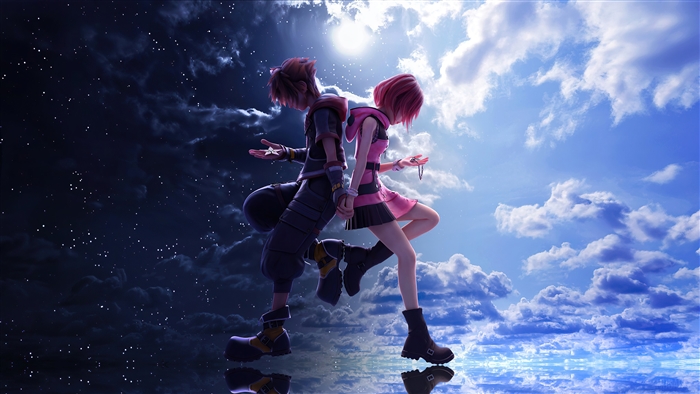 Sora and Kairi from Kingdom Hearts 4K