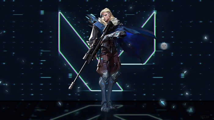 Sova from Valorant holding a sniper rifle 4K