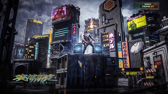 Johnny Silverhand from Cyberpunk 2077 with Guitar 4K