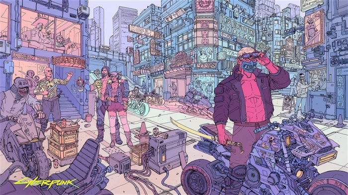 Cyberpunk 2077 Bike Racing Club Art