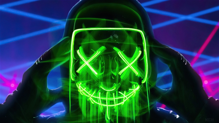 Neon Green Mask Guy 4K