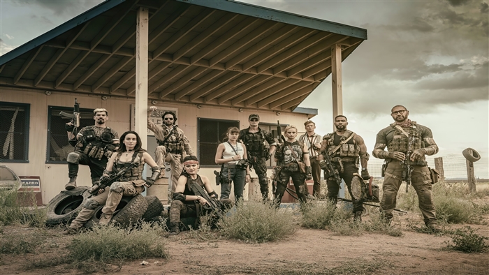 Army of the Dead characters at gas station 4K