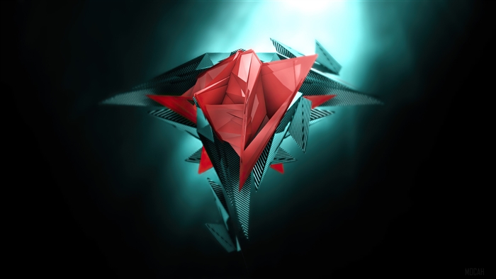 Red Cgi 3d Geometry