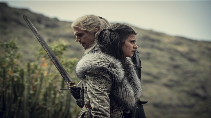 Geralt and Yennefer from The Witcher TV Show 4K