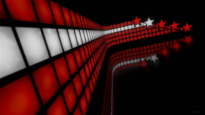 Red and white disco lights with stars