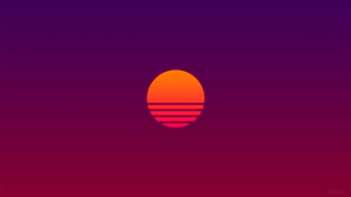 Abstract Sunset with Retro Lines 4K