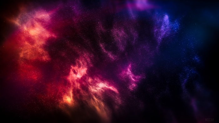 Abstract Nebula with Red, Purple, and Blue Hues 4K