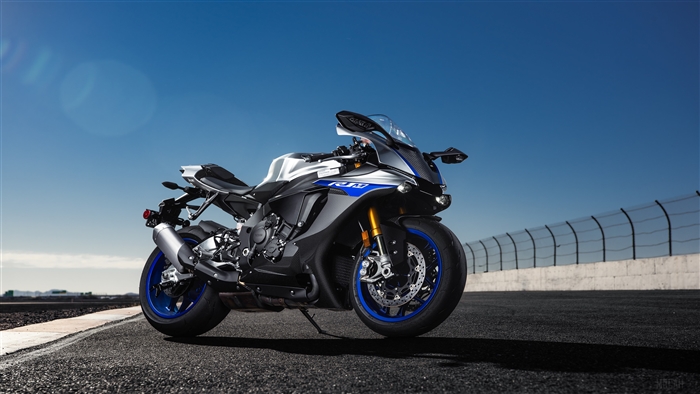 Yamaha R1M motorcycle on a race track