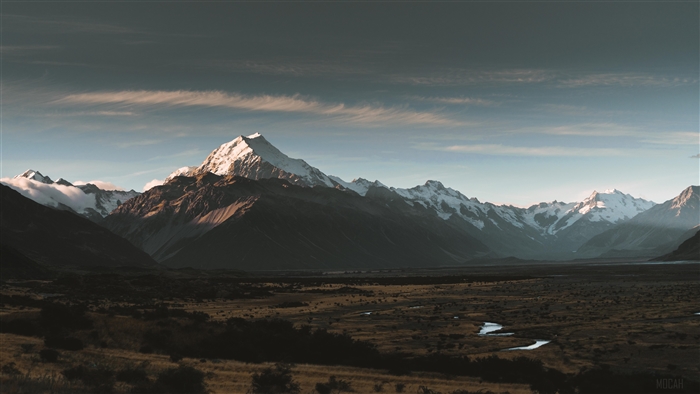 Aoraki Mountain at Sunset in New Zealand 4K