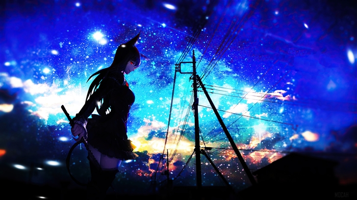 Anime Fox Girl with Scythe 4K