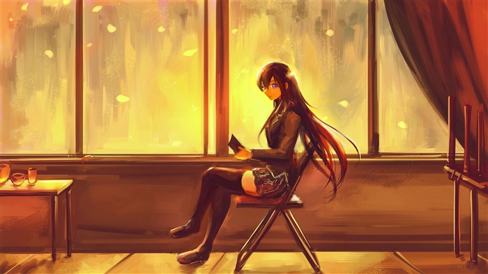 Yukino Yukinoshita reading by the window 4K
