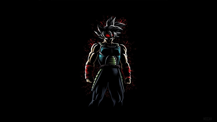 Bardock Dark Silhouette with Red Paint Splatter 4K
