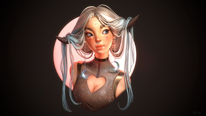 Taurus Zodiac Anime Girl 4K