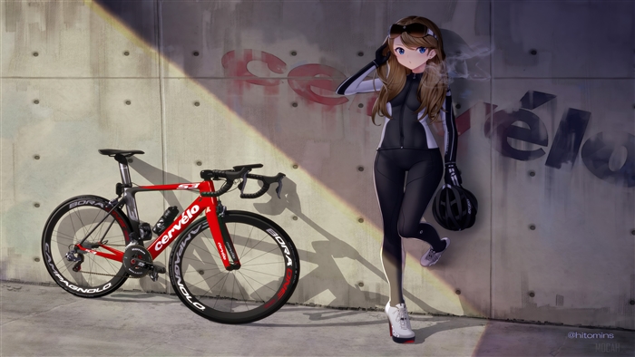 Anime Girl with Cervelo Bicycle 4K