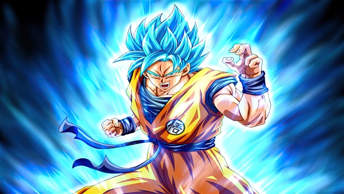 Son Goku from Dragon Ball in Super Saiyan Blue 4K