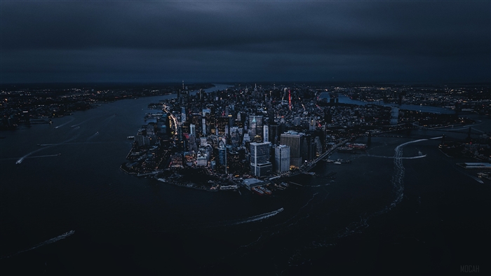 New York City Skyline at Night 4K