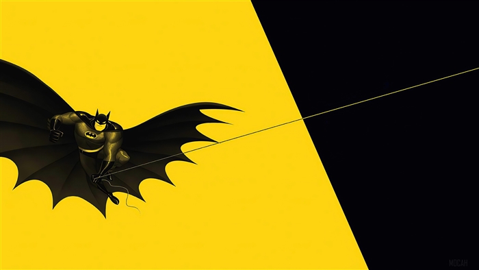 Batman swinging on a line