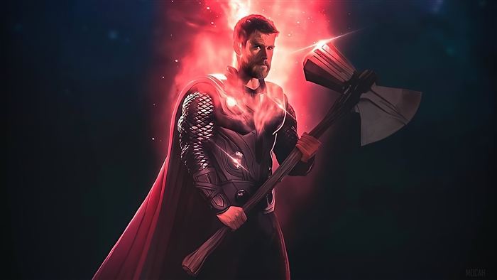 Thor with Stormbreaker and Reality Stone 4K