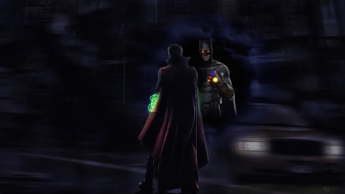 Batman with Infinity Gauntlet vs Doctor Strange 4K
