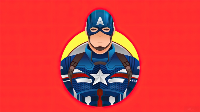 Captain America from Marvel Minimalism 4K