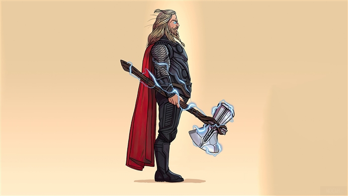 Thor with Mjolnir in 4K