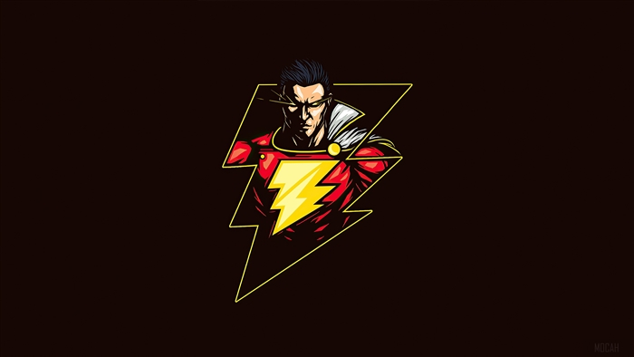 Shazam from DC Comics Minimalism 4K
