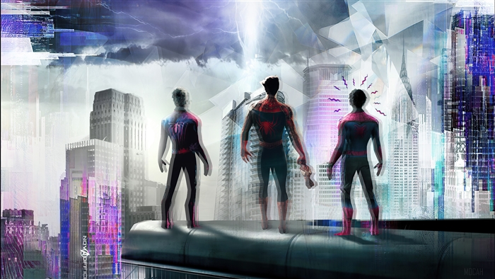 Spider-Man Trio in Cityscape 4K