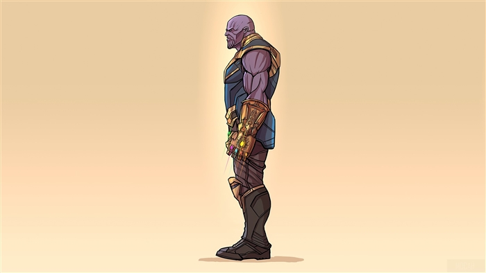 Thanos with Infinity Gauntlet Minimalism 4K