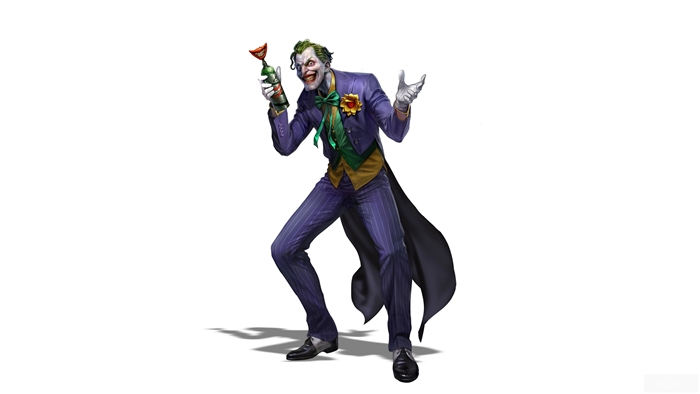 The Joker holding a bottle