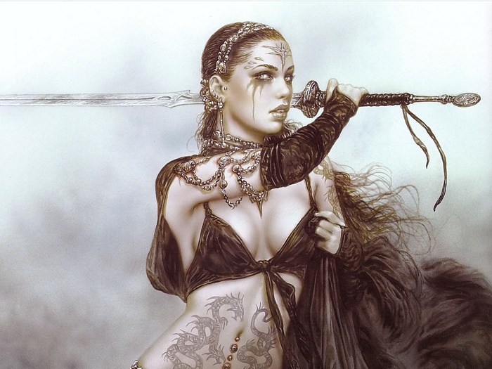 Warrior woman with sword by Luis Royo
