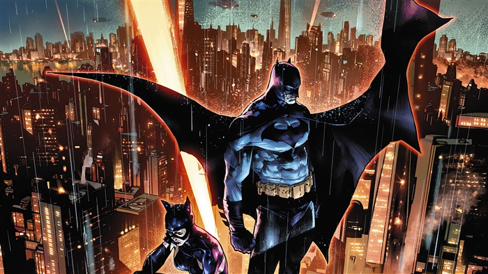 Batman and Catwoman in Gotham City 4K