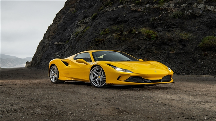 Yellow Ferrari F8 Spider 2020 4K