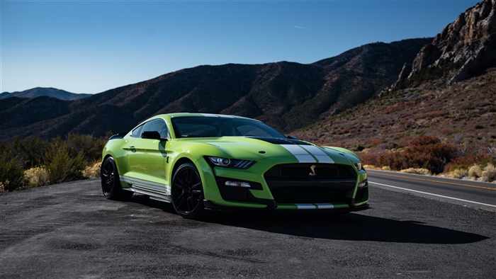 Green Ford Mustang Shelby GT500 4K
