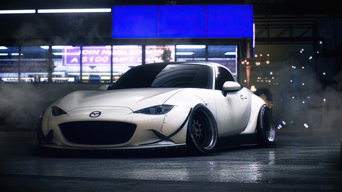 White Mazda MX-5 Miata 4K