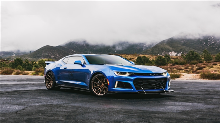 Blue Chevrolet Camaro ZL1 RFX13 4K