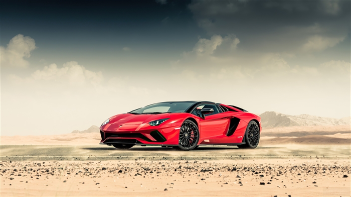 Red Lamborghini Aventador 4K
