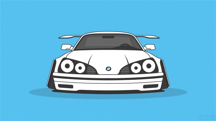 White BMW E36 M3 Illustration 4K