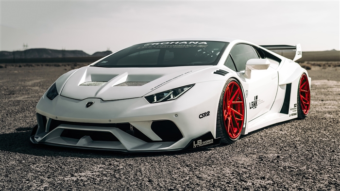 White Lamborghini Huracan LB Performance 4K