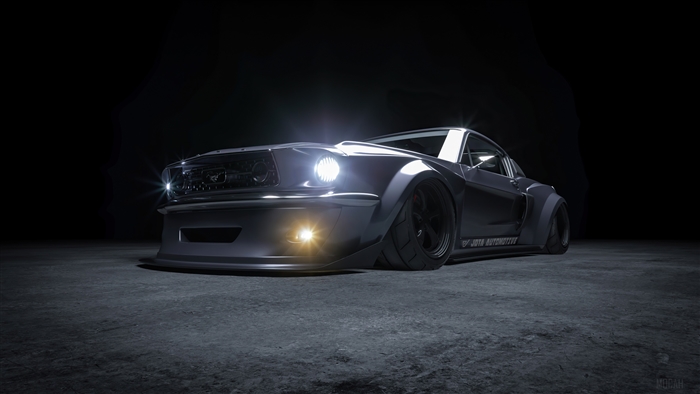 1967 Ford Mustang Fastback Widebody Concept Art 4K