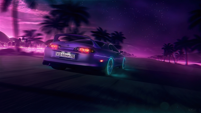 Toyota Supra Neon Night Drive 4K