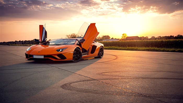 Orange Lamborghini Aventador
