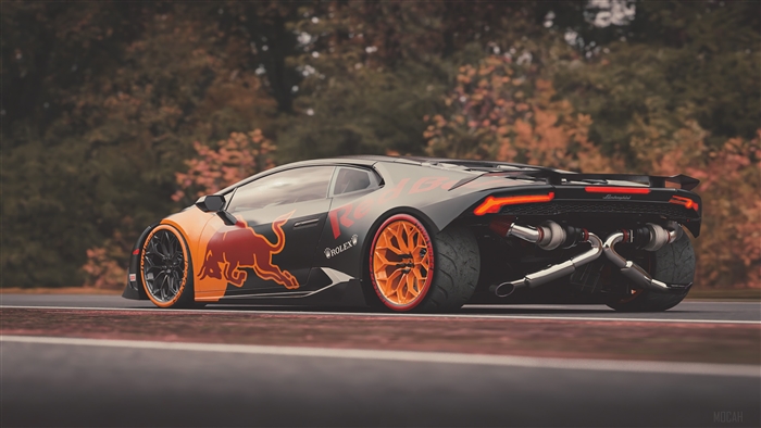 Red Bull Lamborghini Huracan 4K Rear