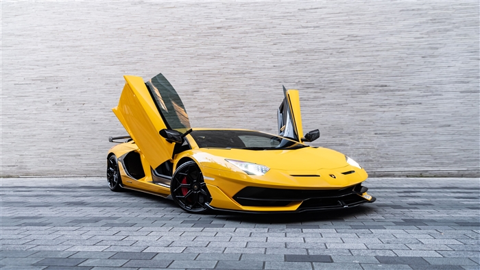 Yellow Lamborghini Aventador LP 770-4 SVJ 4K