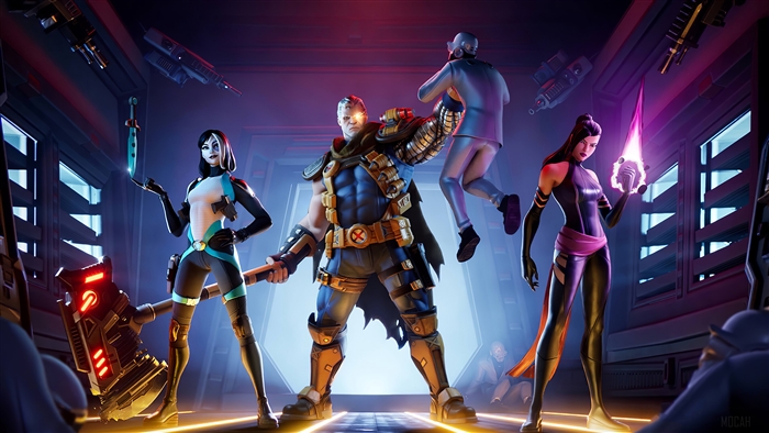 Cable, Domino, Psylocke, and Wolverine from Fortnite X-Force 4K